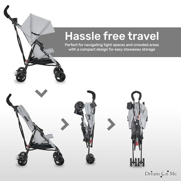 Summer Infant 3Dpac CS Compact Stroller, Black – Car Seat Adaptable Baby Lightweight Stroller with Convenient One-Hand Fold, Reclining Seat and Extra-Large Canopy