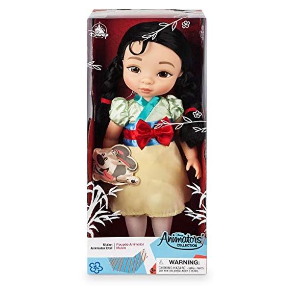Disney Store Official Animators' Collection Mulan Doll - 16 Inches, Includes Little Brother with Molded Details, Fully Posable Toy in Satin Dress - Suitable for Ages 3+ Toy Figure