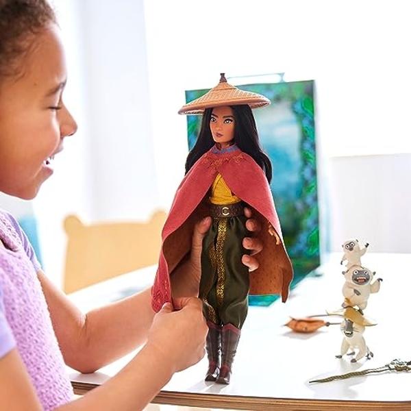 Disney Store Official Raya Princess Story Doll 11 Inches, Includes Coloring Book and Additional Dress, Classic Outfit, Toys for Girls