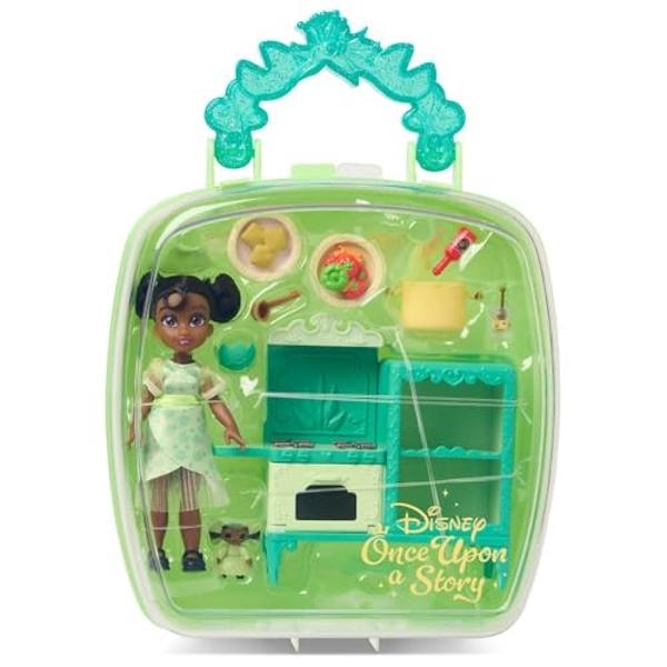 Disney Store Official Princess Tiana Once Upon a Story Mini Doll Playset, The Princess and The Frog, 5 Inch Princess Dolls, Girl Toys, Princess Toys for Girls, 4 Year Old Girl Birt