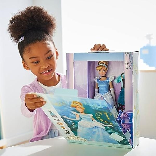 Disney Store Official Princess Story Doll (Cinderella) 11 Inches, Includes Coloring Book and Additional Dress, Princess Doll in Classic Outfit, Princess Toys for Girls