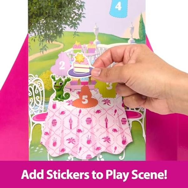 Mattel Disney Princess Rapunzel Fashion Doll Set, Spin & Reveal with 11 Surprises Including 5 Accessories, 5 Stickers & Play Scene, Inspired by Movie