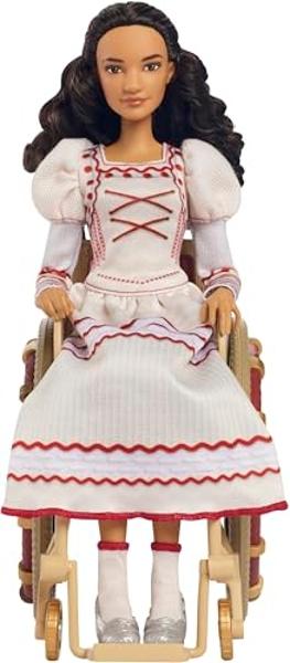 Mattel Universal Wicked Nessarose Fashion Doll & Accessories, Including Wheelchair, with Brown Curly Hair, Poseable & Removable Ballroom Look