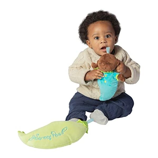 Manhattan Toy Snuggle Pod Sweet Pea Brown First Baby Doll with Cozy Sleep Sack for Ages 6 Months and Up