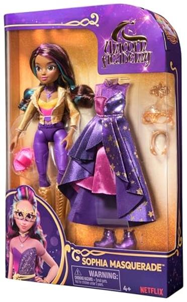 Unicorn Academy, Sophia Masquerade Ball Doll with 9 Accessories, 9.5”, Dolls & Unicorn Toys for Girls