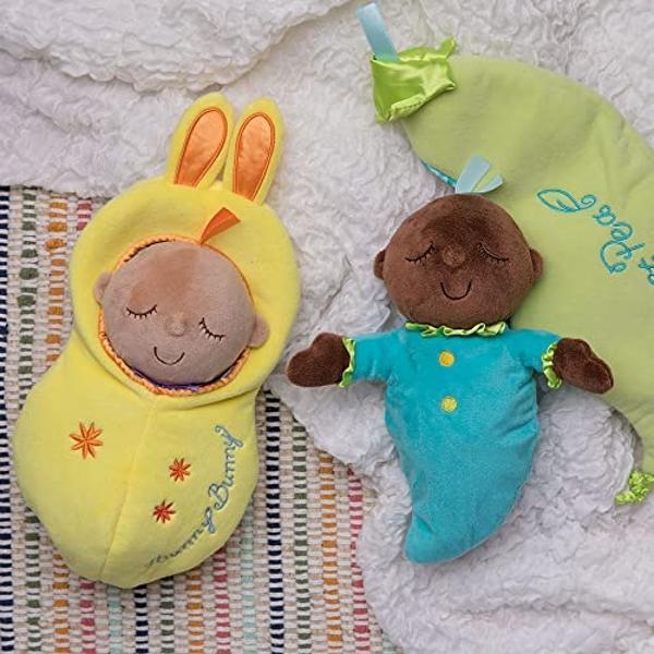 Manhattan Toy Snuggle Pod Sweet Pea Brown First Baby Doll with Cozy Sleep Sack for Ages 6 Months and Up
