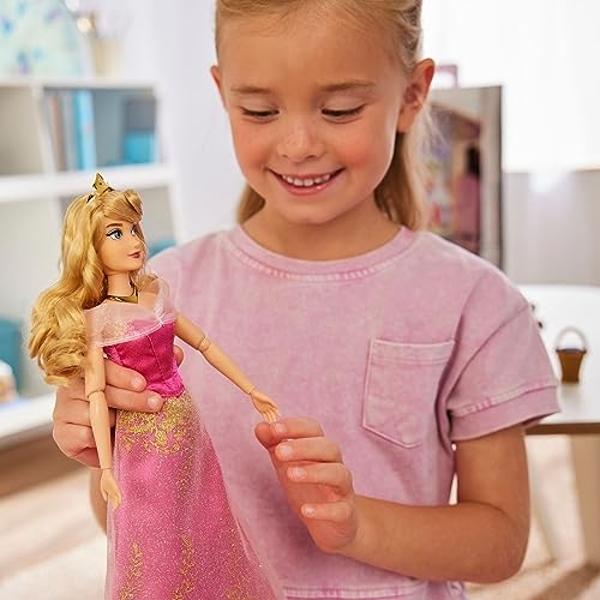 Disney Store Official Disney Princess Story Doll (Aurora) 11 Inches, includes Coloring Book and Additional Dress, Princess Doll in Classic Outfit, Disney Princess Toys for Girls