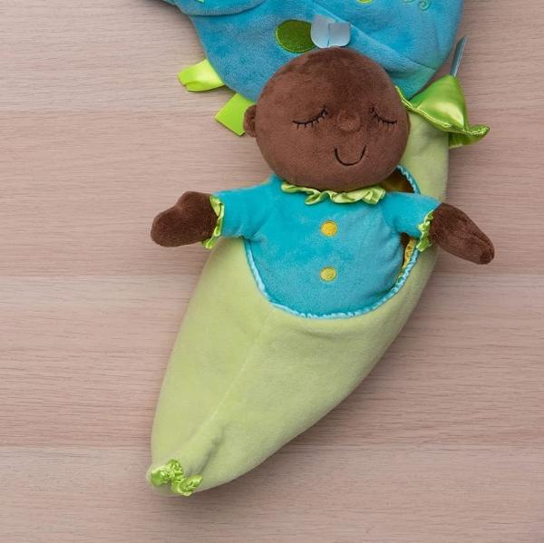 Manhattan Toy Snuggle Pod Sweet Pea Brown First Baby Doll with Cozy Sleep Sack for Ages 6 Months and Up