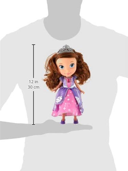 Sofia the First Royal Sofia Doll, 10.5-inches, Brown Hair, Pink and Purple Dress, Preschool, Kids Toys for Ages 3 Up by Just Play