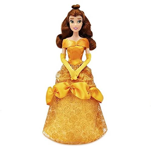 Disney Store Official Disney Princess Classic Doll (Belle from Beauty and The Beast), 11 Inches, Includes Brush with Molded Details, Posable Toy in Classic Outfit - Disney Princess