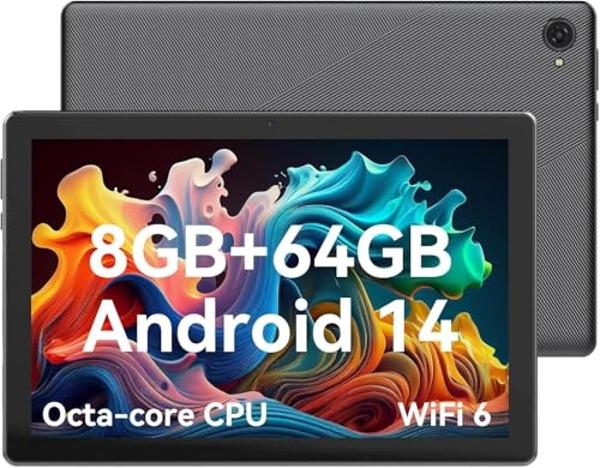 Android Tablet, 10.1 inch Tablets with 1280 * 800 IPS HD Touchscreen, Octa-Core Processor, 8(3+5) GB RAM 64GB ROM, 1TB TF Card Expandable, 5G/2.4G WiFi, BT 5.0,Dual Camera, Google 
