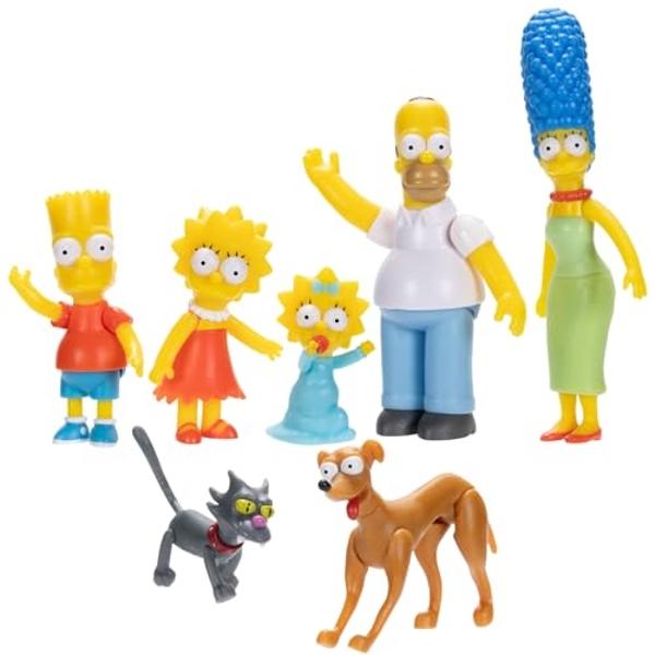 Disney The Simpsons Action Figures Family Multi-Pack 2.5” Scale Figures, Includes Homer, Marge, Bart, Lisa, Maggie, Santa’s Little Helper, and Snowball II