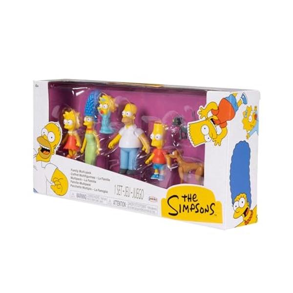 Disney The Simpsons Action Figures Family Multi-Pack 2.5” Scale Figures, Includes Homer, Marge, Bart, Lisa, Maggie, Santa’s Little Helper, and Snowball II