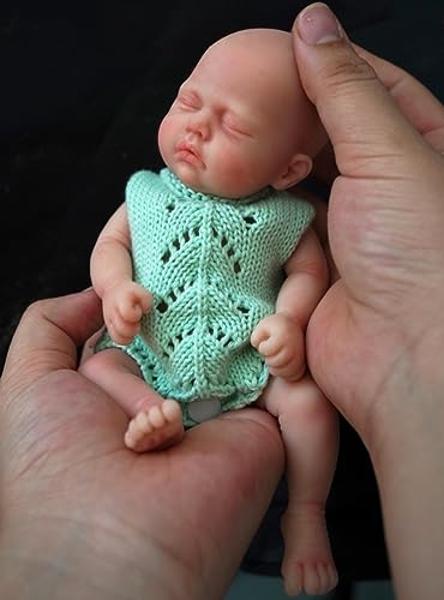 MYREBABY 7 Inch Reborn Baby Doll ，Silicone Doll Boy Jaden Mini Realistic Newborn Baby Dolls Silicone Full Body Stress Relief