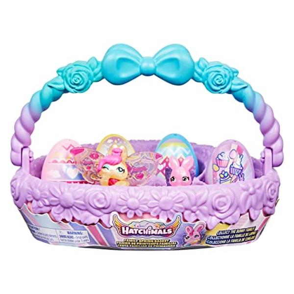 Hatchimals CollEGGtibles, Family Spring Toy Basket with 6 Bunny Characters, Kids Toys for Girls Ages 5 and up