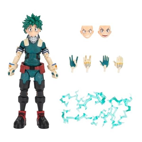 Total Anime Izuku Midoriya - 6.5-Inch Scale Figure with Swappable Faceplates, Alternate Hands, and Energy Effects