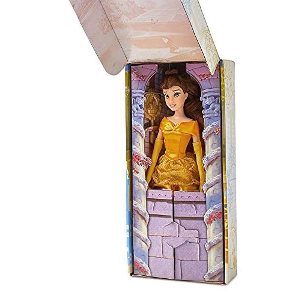 Disney Store Official Disney Princess Classic Doll (Belle from Beauty and The Beast), 11 Inches, Includes Brush with Molded Details, Posable Toy in Classic Outfit - Disney Princess