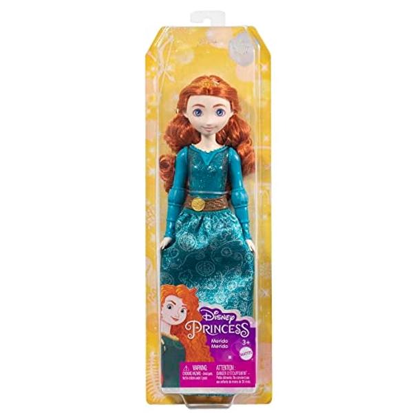 Mattel Disney Princess Toys, Merida Fashion Doll, Sparkling Look with Red Hair, Blue Eyes & Hair Accessory, Inspired by the Movie Brave