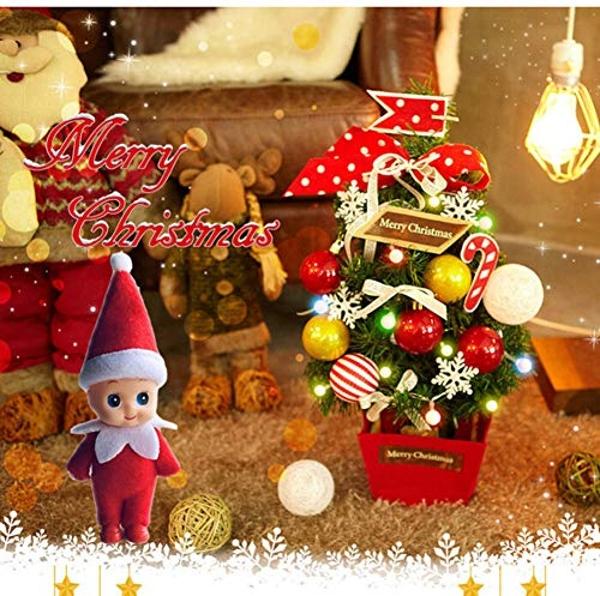 WULEEUPER Tiny Baby Elf Doll | Christmas Miniature Decoration | Newborn Gift | Baby Grow Dolls With Feet and Shoes (Red)