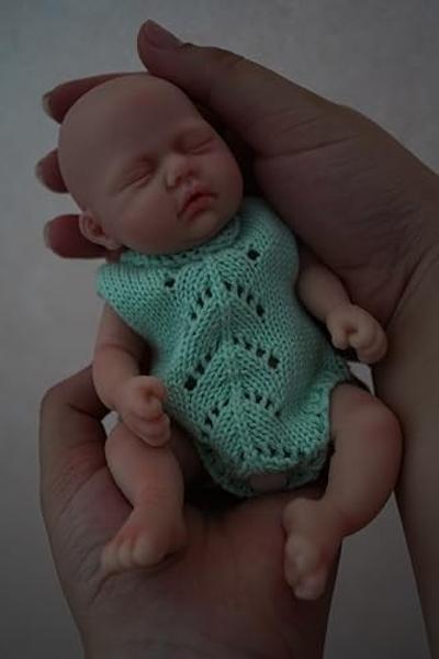 MYREBABY 7 Inch Reborn Baby Doll ，Silicone Doll Boy Jaden Mini Realistic Newborn Baby Dolls Silicone Full Body Stress Relief