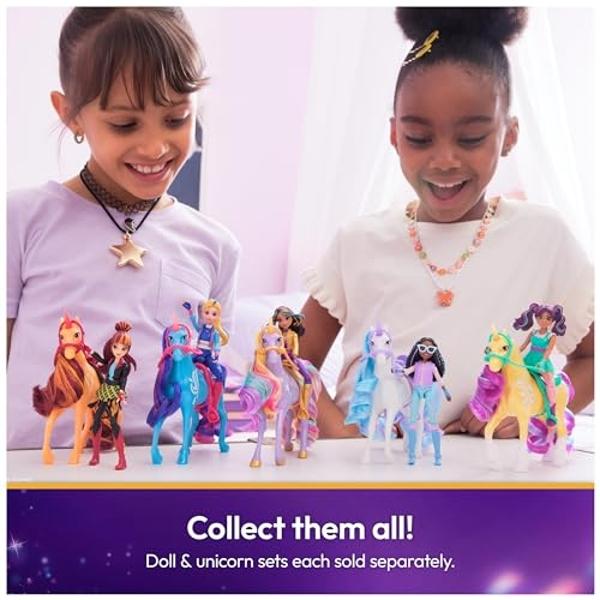 Unicorn Academy, Sophia & Light Magic Wildstar with Rainbow Light-up Effects, 2 Riding Accessories, Dolls & Unicorn Toys for Girls Ages 4 and up
