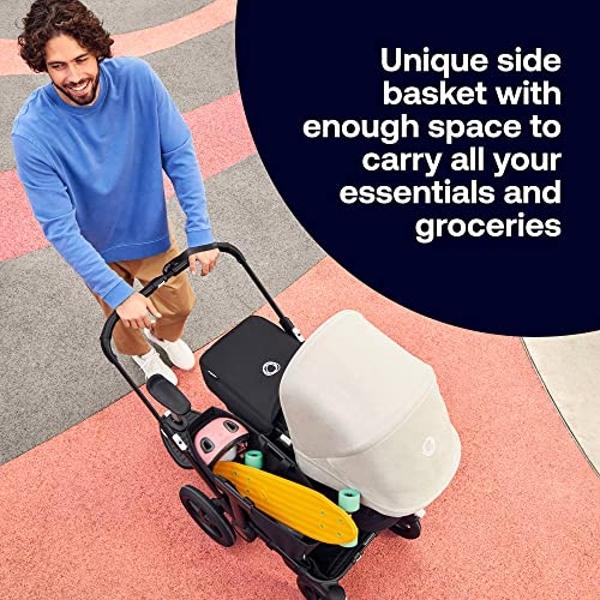 Bugaboo Donkey 5 Mono Complete - Single Stroller Converts to Side-by-Side Double Stroller, Multiple Seat Positions - Alu/Midnight Black-Midnight Black
