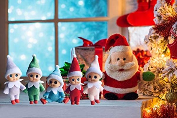 WULEEUPER Tiny Baby Elf Doll | Christmas Miniature Decoration | Newborn Gift | Baby Grow Dolls With Feet and Shoes (Red)