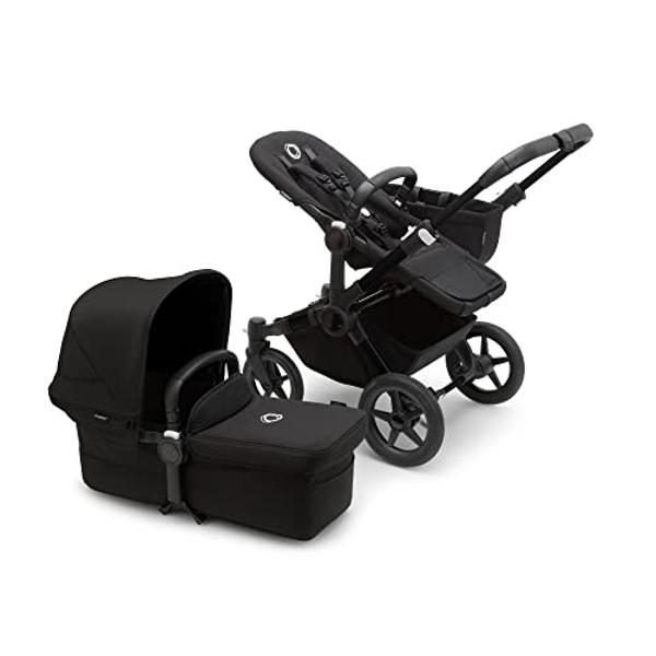 Bugaboo Donkey 5 Mono Complete - Single Stroller Converts to Side-by-Side Double Stroller, Multiple Seat Positions - Black/Midnight Black-Midnight Black 50.0 pounds