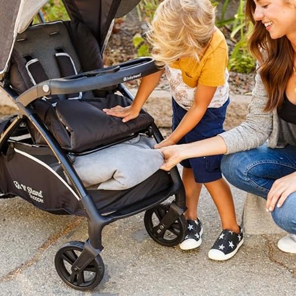 Evenflo Pivot Vizor Travel System with LiteMax Infant Car Seat (Promenade Blue)
