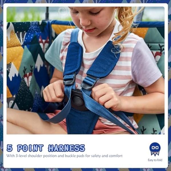 EVER ADVANCED Side-Unzip Wagon Stroller for 2 Kids, Push Pull Stroller with Adjustable Handle, Easy Access Zipper Door, 5-Point Harness, UV-Protection Canopy Shock-Absorbing Wheels
