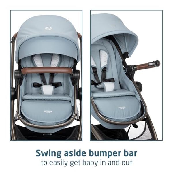 Maxi-Cosi Zelia™ Luxe 5-in-1 Modular - Baby Travel System Car Seat and Stroller, Infant Car Seat and Stroller Combo, Baby Car Seat and Stroller Combo in New Hope Grey