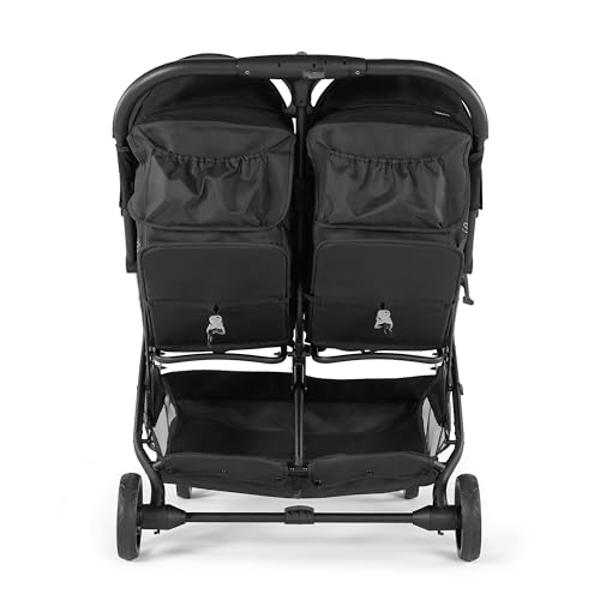 Summer Infant 3Dpac CS+ Double Stroller, Black – Car Seat Compatible Lightweight Baby Stroller with Convenient One-Hand Fold, Reclining Seats, Two Extra-Large Canopies & Parent Fri