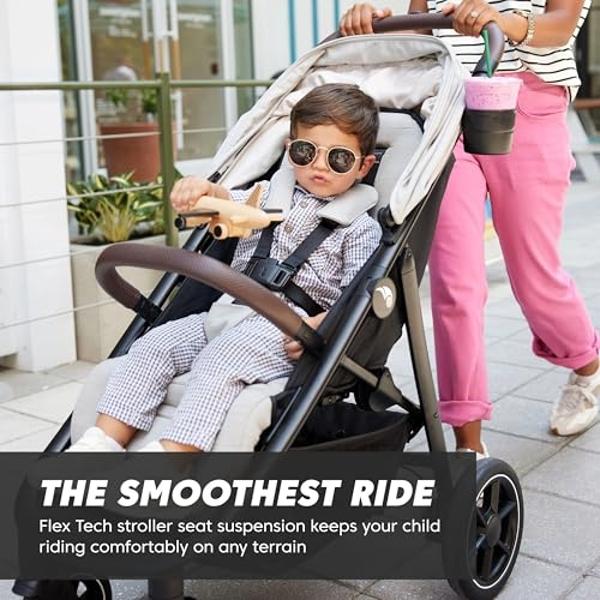 Baby Jogger City Mini Air Lightweight Stroller Rich Black - All-Terrain Wheel Suspension Adjustable Seat with Calf Support Compact Fold