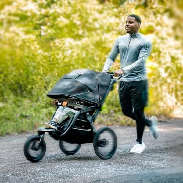 Chicco TRE® Jogging Stroller, All-Terrain Stroller, Compatible with Chicco Infant Car Seats (not Included), Baby Travel Gear | Galaxy/Black
