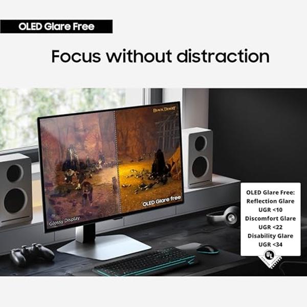 SAMSUNG 27” Odyssey OLED G6 (G60SD) Series Gaming Monitor with QHD & QD-OLED, 360Hz 0.03ms, AMD FreeSync Premium Pro, Anti-Glare, Sleek Design, Cooling System, 3 Year Warranty, LS2