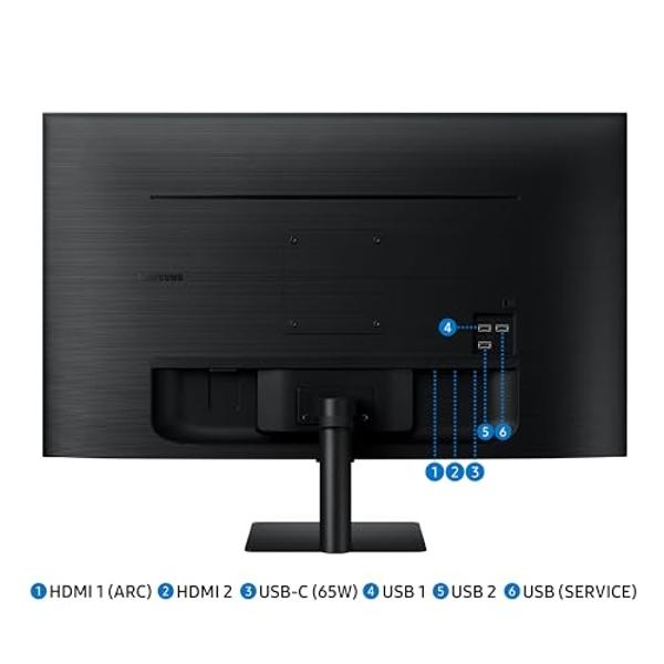 Samsung 43-Inch M7 (M70D) Series 4K UHD Smart Monitor, Speakers, HDR10, USB-C, Multiple Ports, Gaming Hub, SolarCell Remote, Vision Accessibility Tools, LS43DM702UNXGO, 2024, Black