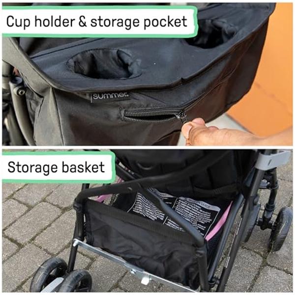 Summer by Ingenuity 3D Mini Convenience Stroller – Lightweight Stroller with Compact Fold, Multi-Position Recline, Canopy with Pop Out Sun Visor and More – Umbrella Stroller for Tr