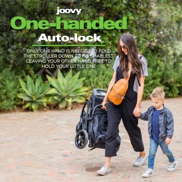 Joovy Kooper RS Lightweight Travel Stroller for Infants and Toddlers with One-Hand Fold, Magnetic Buckle, Multi-Position Recline, and Swing-Open Tray