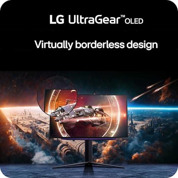 LG ‎27GS93QE 27-inch Ultragear OLED Gaming Monitor QHD 1440p 240Hz 0.03ms DisplayHDR True Black 400 AMD FreeSync Premium Pro NVIDIA G-Sync HDMI 2.1 DisplayPort Tilt/Height/Pivot St