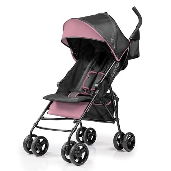 Summer by Ingenuity 3D Mini Convenience Stroller – Lightweight Stroller with Compact Fold, Multi-Position Recline, Canopy with Pop Out Sun Visor and More – Umbrella Stroller for Tr