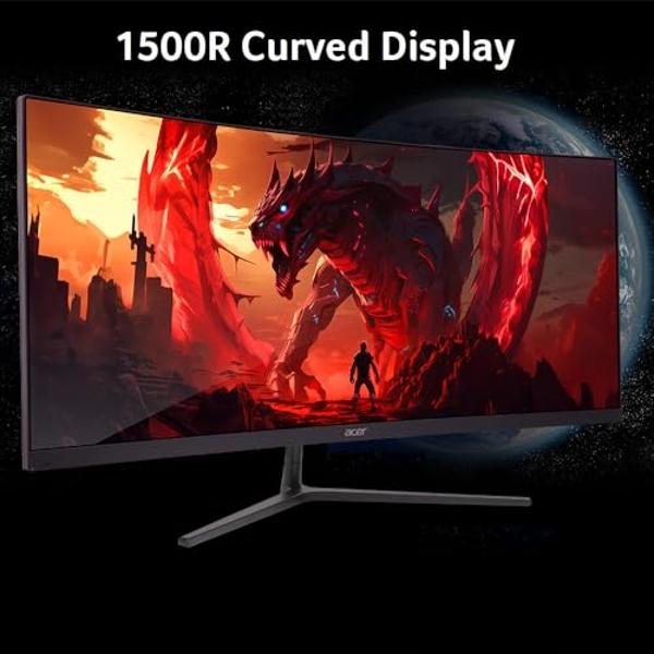 acer Nitro 29.5 Inch 1500R Curved Zero-Frame UWFHD 2560 x 1080 Gaming Monitor | AMD FreeSync Premium | Up to 200Hz | 1ms VRB | VESA Mountable | Two Display Port 1.4 & Two HDMI 2.0 