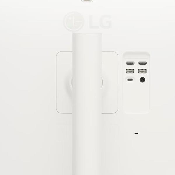 LG 27SR75U-W 27 inch 4K UHD (3840x2160) IPS HDR10 USB Type-C 65W PD Smart Monitor webOS 23 AirPlay Screen Share Bluetooth ThinQ App Built-in Speaker HDMI White