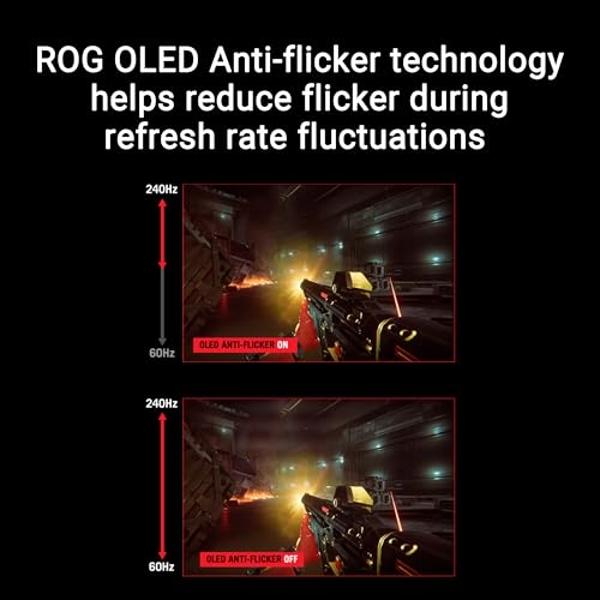 ASUS ROG Strix 27” 1440P OLED Gaming Monitor (XG27AQDMG) - QHD, Glossy OLED, 240Hz, 0.03ms, Custom Heatsink, Anti-flicker,Uniform Brightness, G-SYNC Compatible, 99% DCI-P3, Display