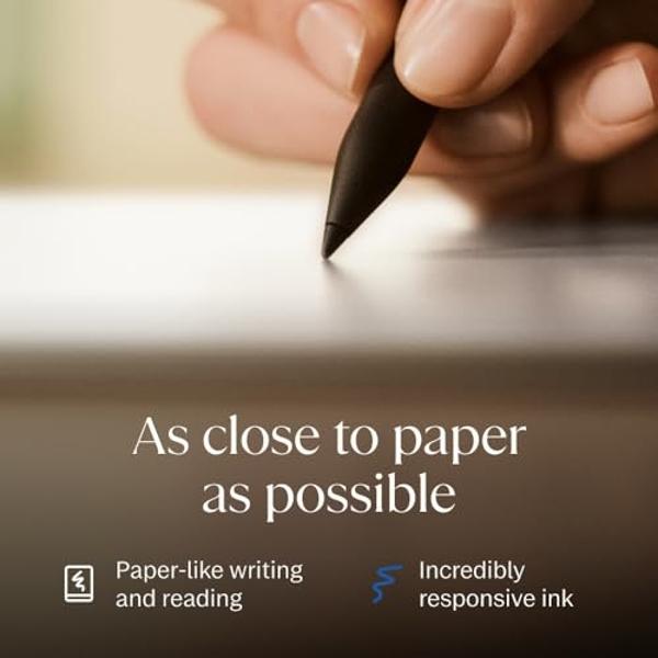 reMarkable Paper Pro Bundle – Premium Leather | Includes 11.8” reMarkable Paper Tablet, Marker Plus Pen with Eraser, and a Book Folio Cover in Black Leather
