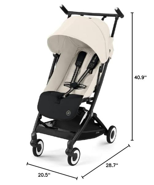 Cybex Libelle 2 Travel pockit Baby Stroller - Lightweight Carry-On Travel Stroller for Airplane with One-Hand Recline, Compatible with CYBEX Car Seats, Canvas White