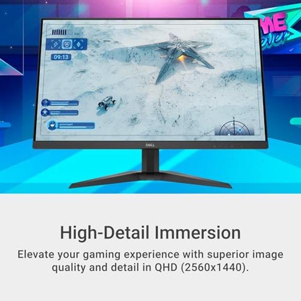 Dell G2725D Gaming Monitor - 27-inch QHD (2560x1440) up to 180 Hz, 2ms Response time, 99% RGB Display, DisplayPort/HDMI Connectivity, AMD FreeSync, Comfortview, Tilt Adjustable - B