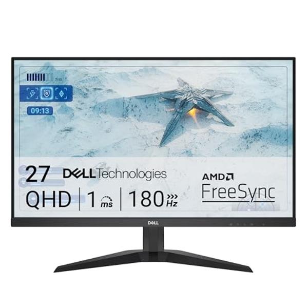 Dell G2725D Gaming Monitor - 27-inch QHD (2560x1440) up to 180 Hz, 2ms Response time, 99% RGB Display, DisplayPort/HDMI Connectivity, AMD FreeSync, Comfortview, Tilt Adjustable - B