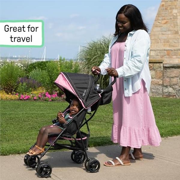 Summer by Ingenuity 3D Mini Convenience Stroller – Lightweight Stroller with Compact Fold, Multi-Position Recline, Canopy with Pop Out Sun Visor and More – Umbrella Stroller for Tr