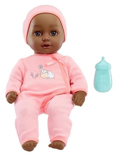 Baby Born My First Baby Doll Harper - Dark Brown Eyes: Realistic Soft-Bodied Baby Doll for Kids Ages 1 & Up, Eyes Open & Close, Baby Doll with Bottle