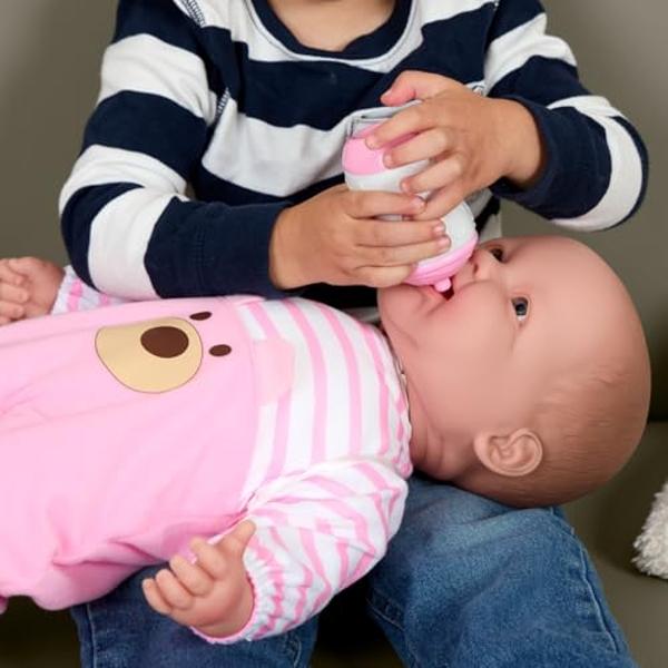 JC Toys ‘Lots to Cuddle Babies’ 20-Inch Pink Soft Body Baby Doll and Accessories Designed by Berenguer, Pink - caucasian